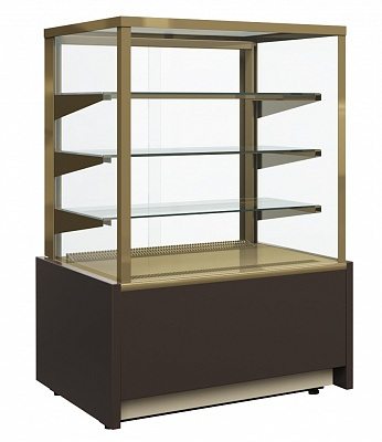 Витрина холодильная Carboma KC70 VH 0,9-1 LIGHT Chocolate 9006-9005 (ВХСв-0,9д Cube ТЕХНО для шоколада)