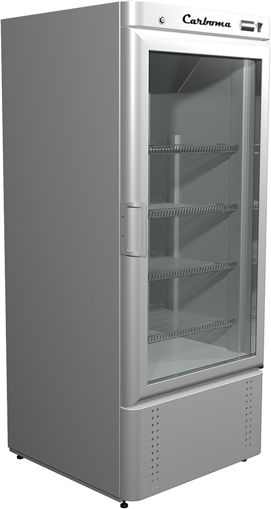 Холодильный шкаф Carboma R700C INOX со стеклянной дверью