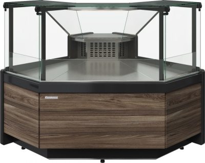 Витрина холодильная Carboma GC111 VV-6 (внутренний угол, динамика) (1008 (Темный дуб))