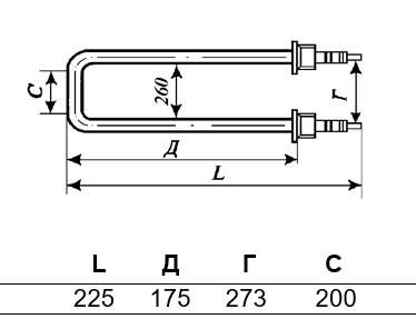 ТЭН 60А13/2,6Р220 (ТЭН-96А)