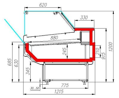 Витрина холодильная ATRIUM 2 GC120 SM 1,25-1 3004