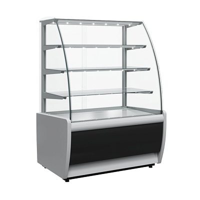 Витрина холодильная Carboma K70 VH 1,3-1 LIGHT Chocolate цвет по схеме (стандарт, пластик 0011 (серый))