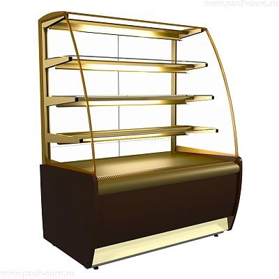 Витрина холодильная Carboma K70 VH 1,3-1 LIGHT Chocolate цвет по схеме (стандарт, пластик 0012 (коричневый))