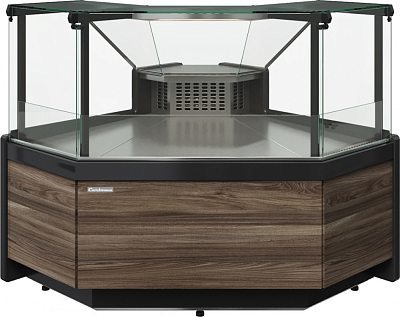 Витрина холодильная Carboma GC111 VV-6 (внутренний угол, динамика) (1008 (Темный дуб))