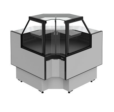 Угловая холодильная витрина Carboma GC95 VM-6-1 (внутренний угол) без боковин (версия 2.0), 9006-0430