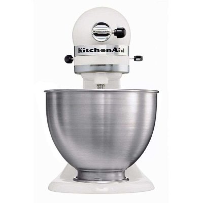 Миксер планетарный бытовой KitchenAid Classic , дежа 4.28 л, 3 насадки, белый, 5K45SSEWH