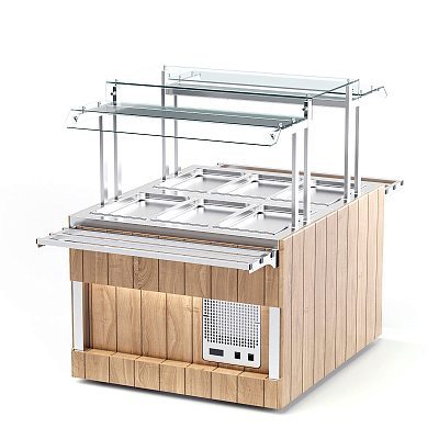 Прилавок холодильный сдвоенный RBK21CST ШС Kids 805x1715x1455(730) h=100мм Capital Kids REFETTORIO
